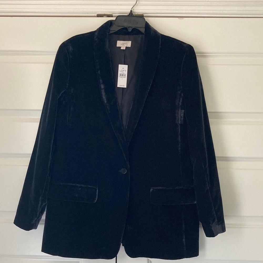 Loft Black Velvet Jacket US L